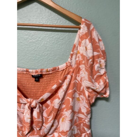 Torrid Women's Peach Plus‎ Size Maxi Gauze Off Shoulder Tie Front Dress Size 2x - Picture 7 of 11